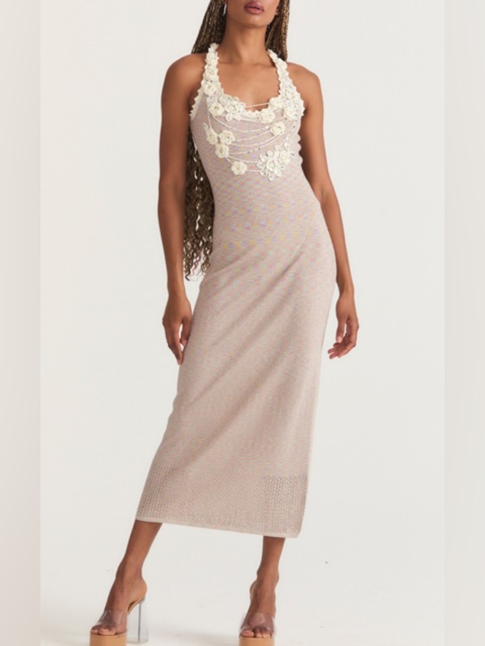 NWT Loveshackfancy Vita Midi Dress in Natural Size M - Picture 2 of 6